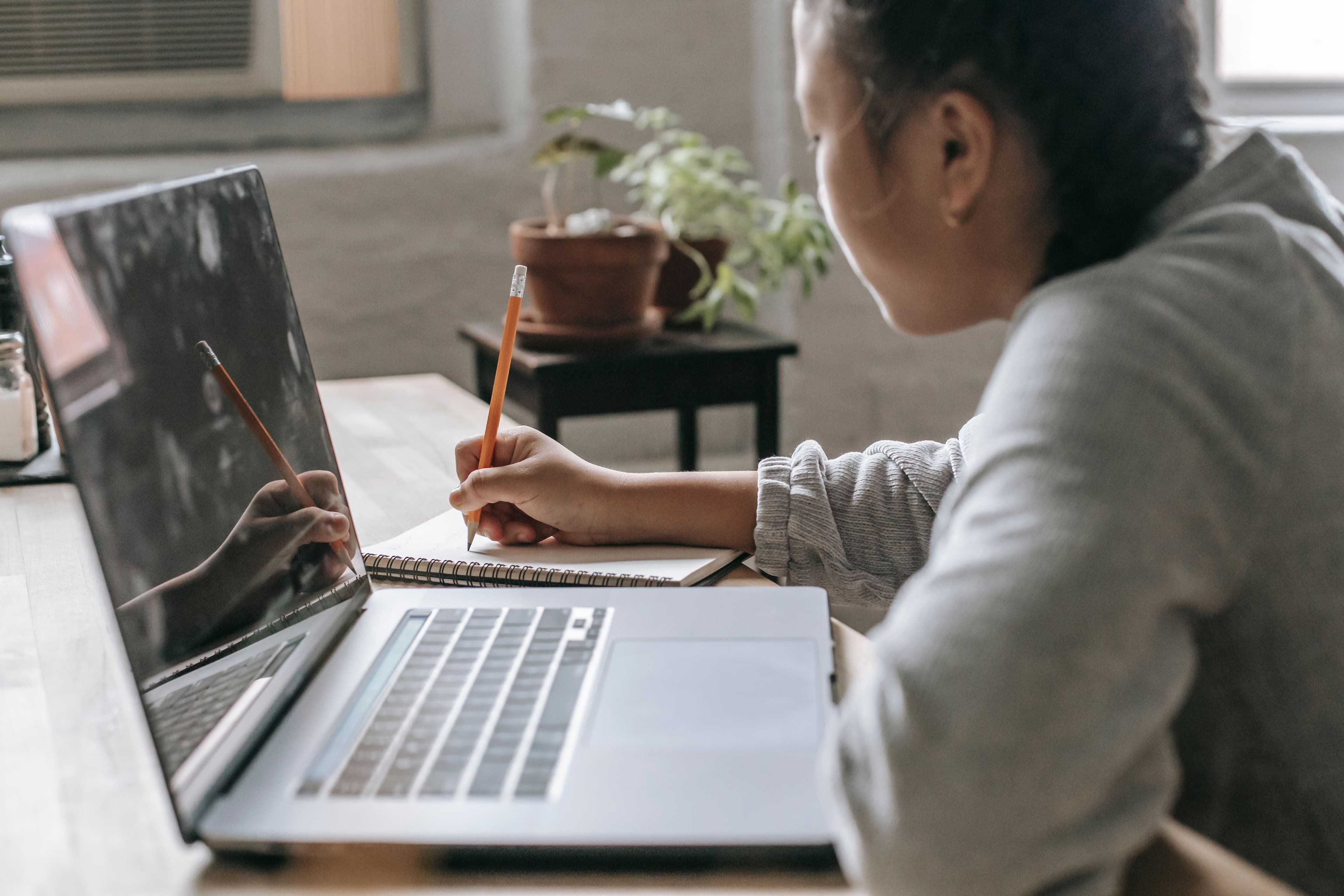Online learning session on a laptop