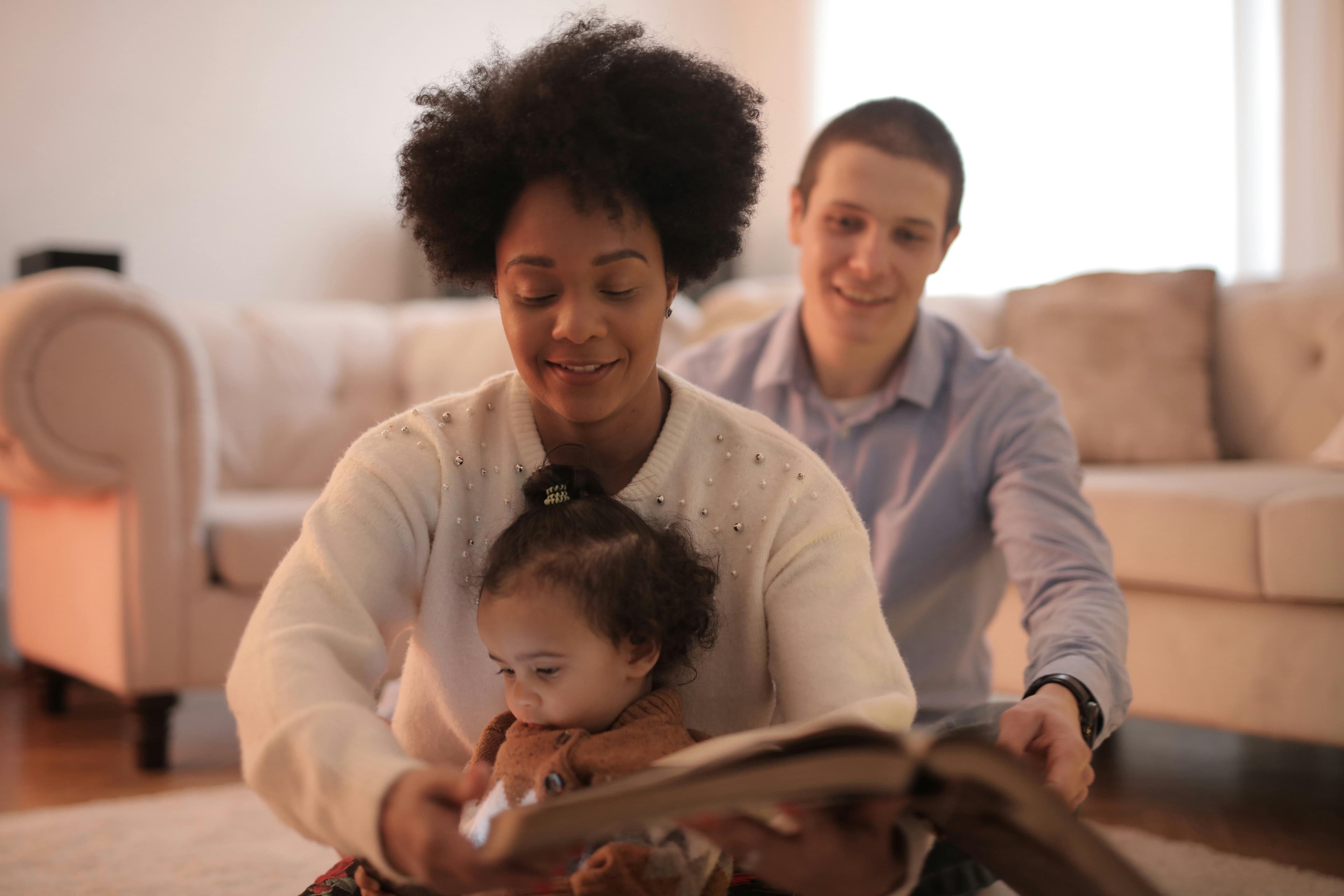 Family reading time at home