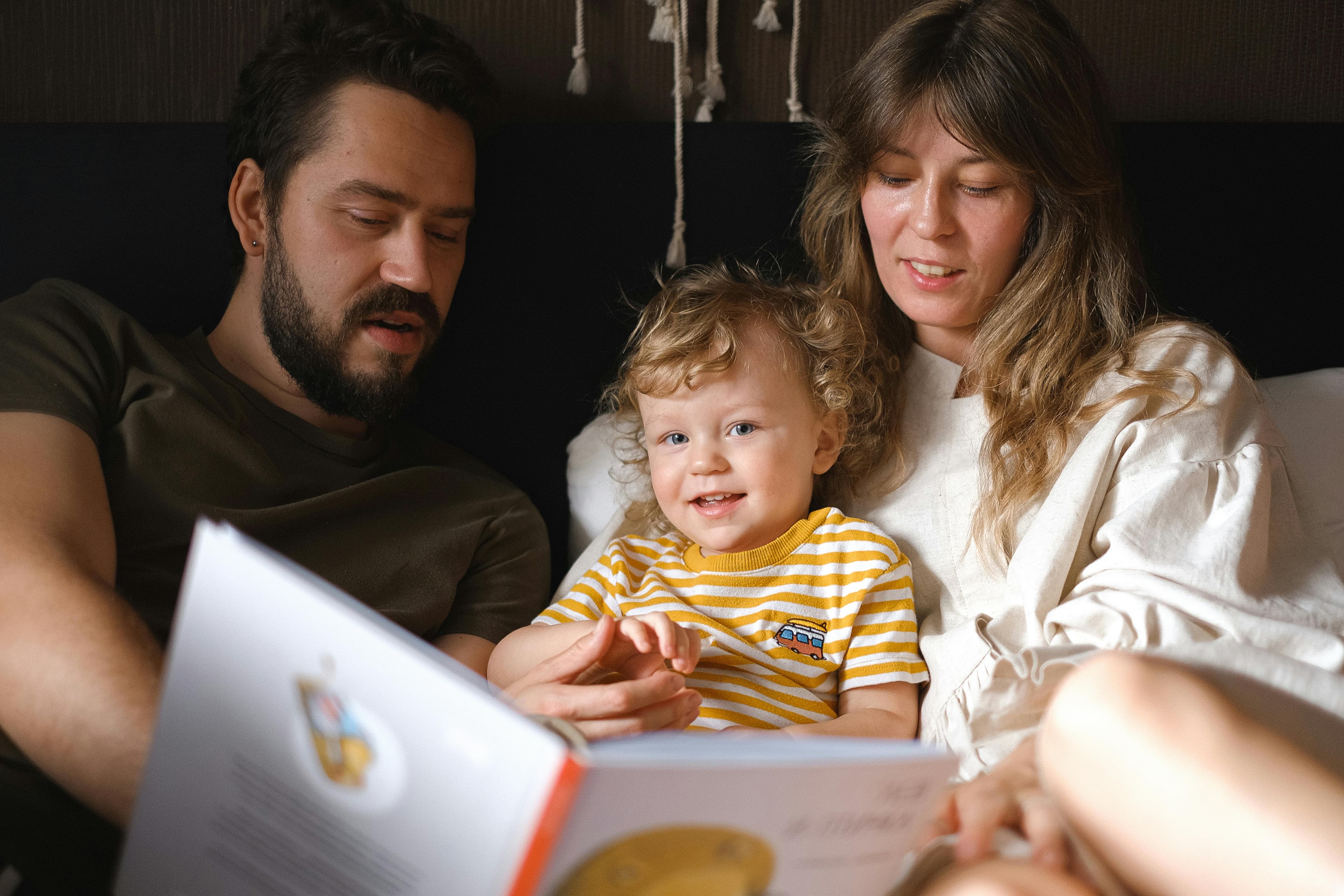 Parent reading with children
